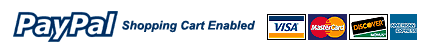 We proudly accept paypal and all major credit cards