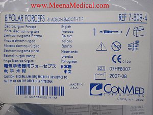 ConMed Bipolar Forceps Adson Smooth Tip - New