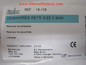 Miltex Desmarres Lid Retractor Size 0 - New