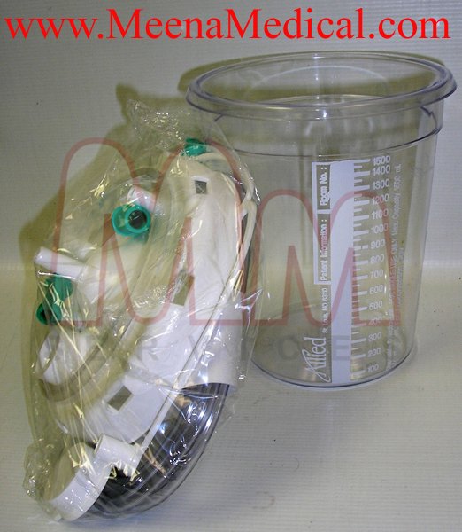 Allied Healthcare Disposable Canisters, 1500 ml, with Stem Inlet New