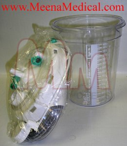 Allied Healthcare Disposable Canisters, 1500 ml, with Stem Inlet - New